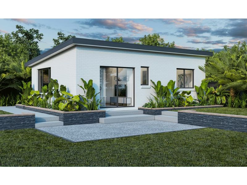 Xây nhà cấp 4 mái bằng có sân vườn xanh mát 