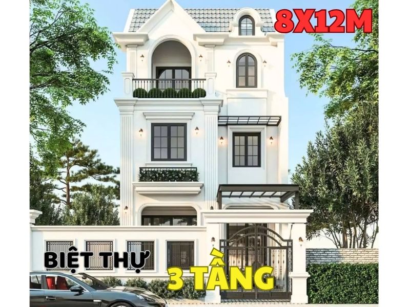 Tìm hiểu chung về mẫu biệt thự 3 tầng 8x12m 