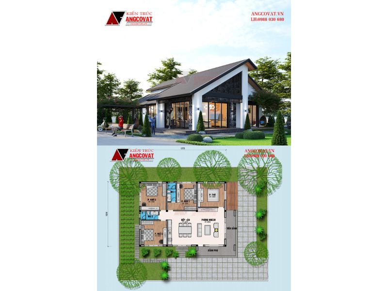 Kiến trúc hiện đại trong căn biệt thự 1 tầng mái thái