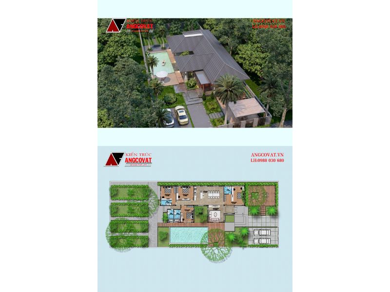 Biệt thự vườn 250m2 mái nhật đẳng cấp