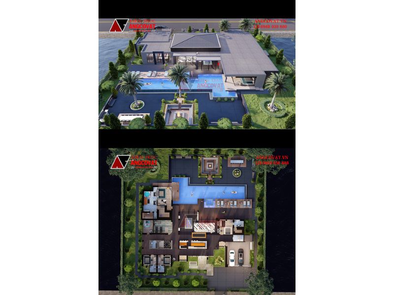 Biệt thự đẳng cấp 600m2 có bể bơi 1 tầng
