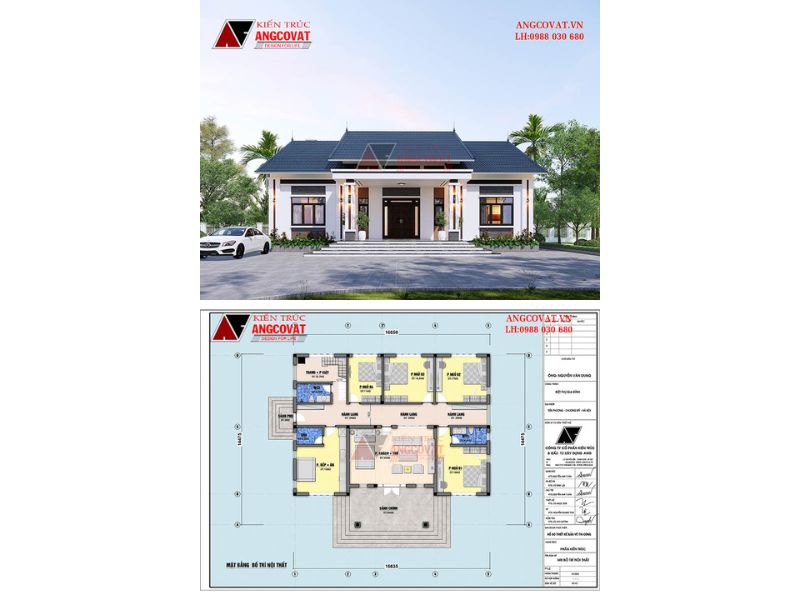 Biệt thự 1 tầng 220m2 hiện đại sang trọng
