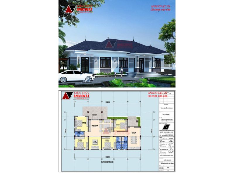 Không gian sống biệt thự 1 tầng 180m2