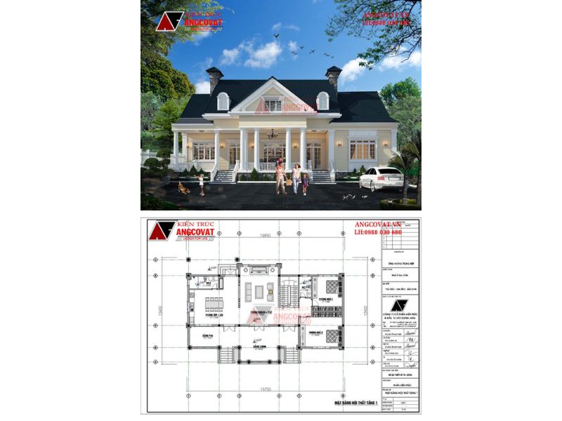 Kiến trúc biệt thự 1 tầng phong cách Châu Âu