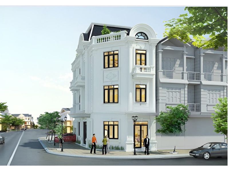 Hình ảnh nhà tân cổ điển 3 tầng 2 mặt tiền ngang 5m nổi bật giữa lòng đô thị 