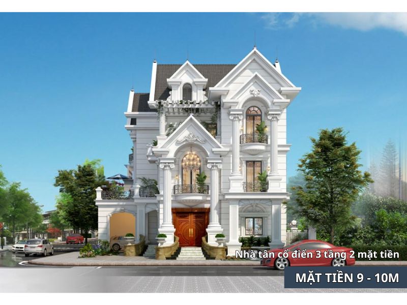 Mặt tiền thiết kế đa khối vừa bề thế vừa ấn tượng 