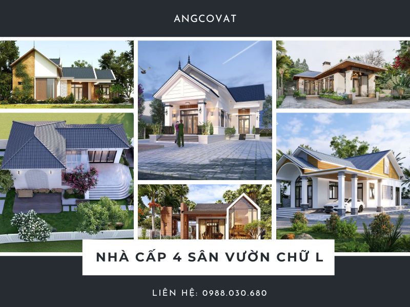 Tổng hợp các mẫu nhà cấp 4 sân vườn chữ L đẹp xu hướng hiện nay 