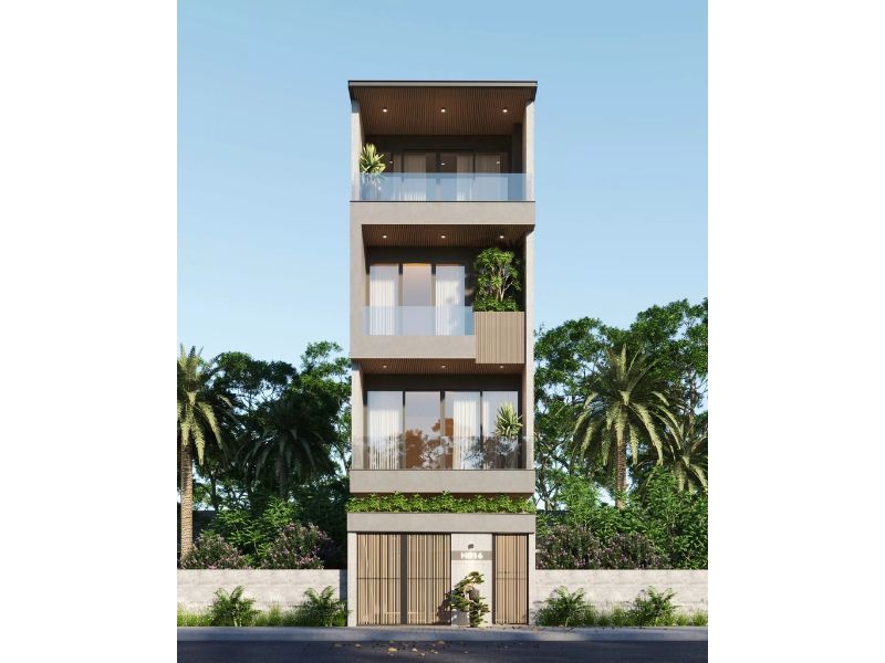 Mẫu nhà 4 tầng 7 5x10m (75m2) hiện đại không lo lỗi mốt