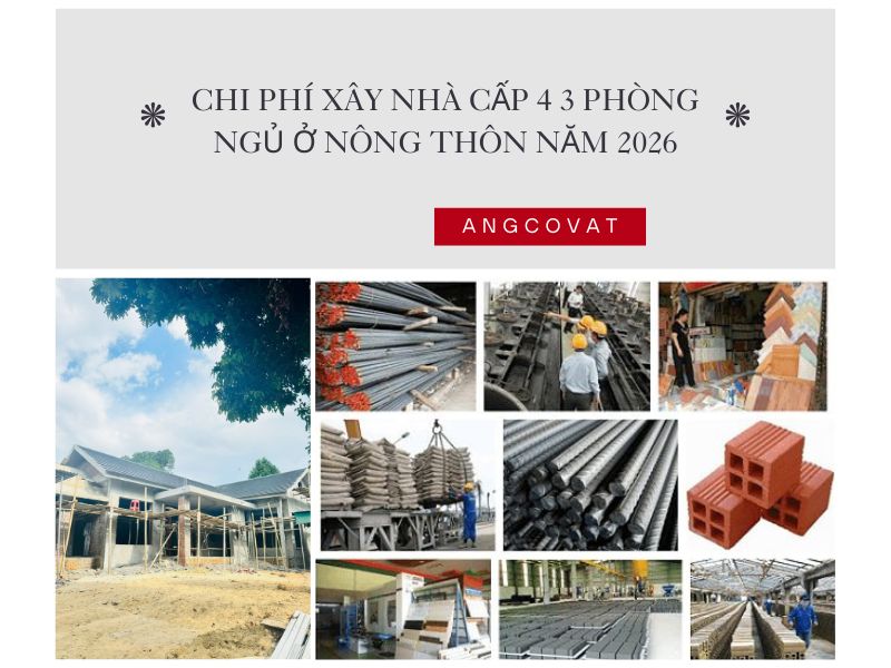 Chia sẻ chi phí xây dựng nhà cấp 4 3 phòng ngủ trong năm 2026