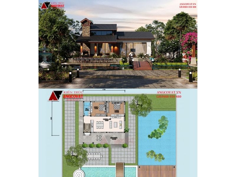 Nhà 1 tầng 2 phòng ngủ 100m2 1tỷ VNĐ