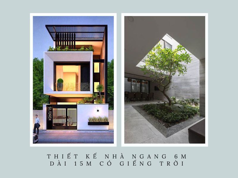 Mẫu biệt thự 3 tầng mặt tiền 6m sâu 15m đẳng cấp