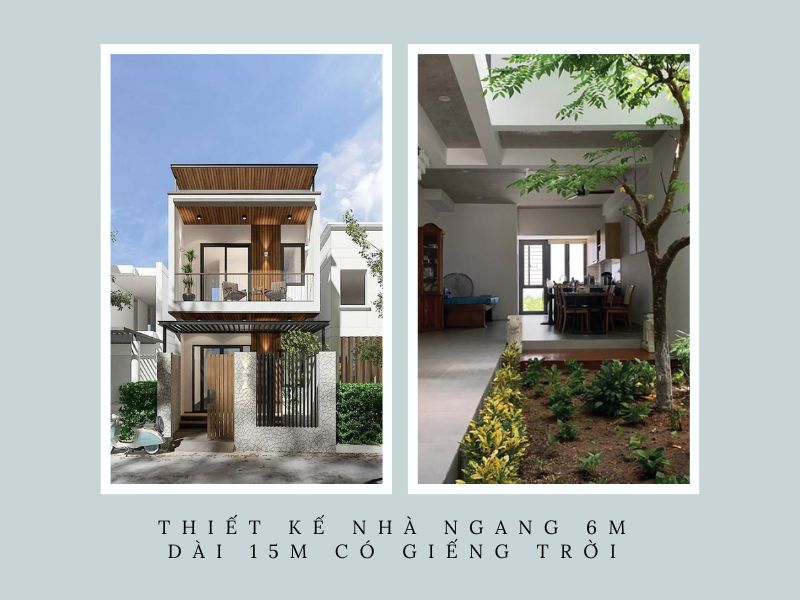 Thiết kế mái thái sang trọng hiện đại của nhà 3 tầng có giếng trời
