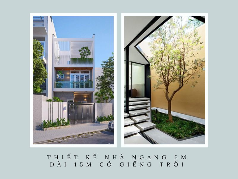 Thiết kế nhà hiện đại 3 tầng có giếng trời tiện nghi