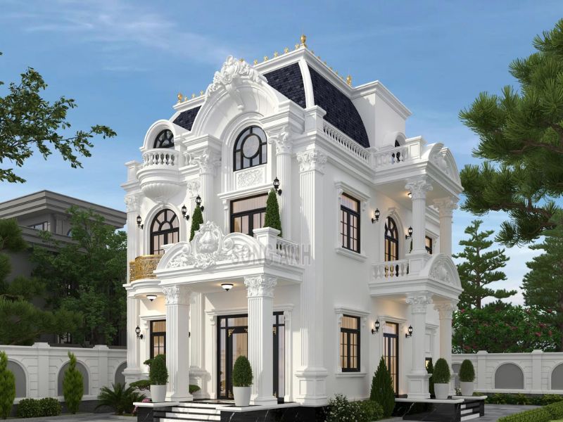 Biệt thự 2 tầng phong cách Pháp 9x17m 2 mặt tiền rộng thoáng