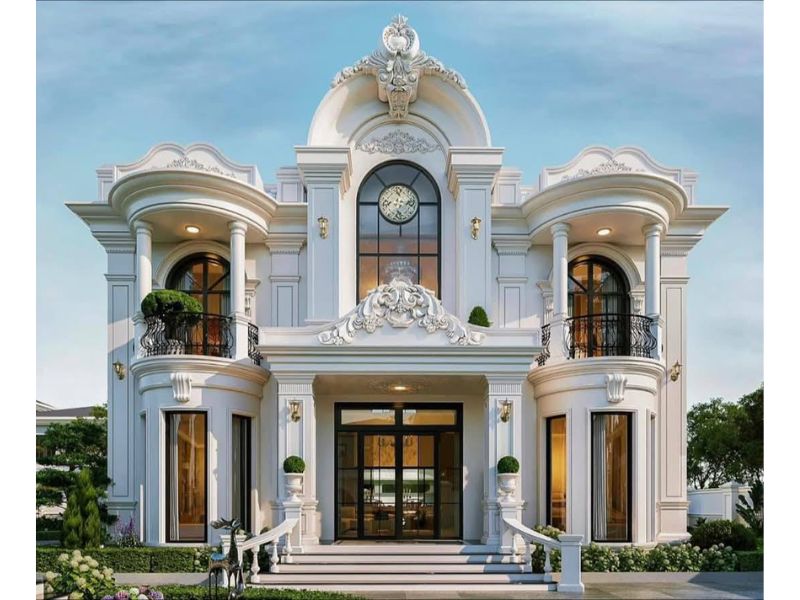 Biệt thự 2 tầng tân cổ điển có phần mái uốn con mềm mại ấn tượng chi phí 4,2 tỷ 
