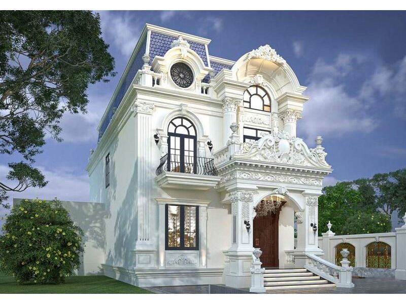 Biệt thự tân cổ điển với họa tiết phào chỉ, hoa văn chạm trổ công  phu 