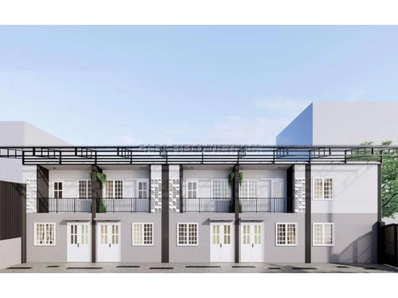 Xây nhà trọ 2 tầng 100m2 với hệ thống cửa kính giúp tối ưu khả năng thu hút ánh sáng và thông gió tự nhiên 