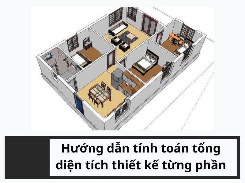 Hướng dẫn tính toán tổng diện tích thiết kế từng phần
