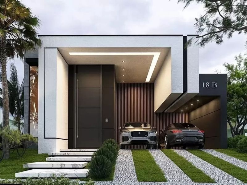 Biệt thự vườn 1 tầng mang phong cách hiện đại