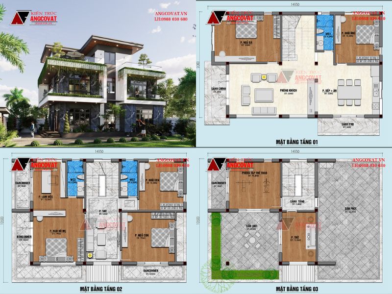Nhà mặt tiền 9m hiện đại 3 tầng