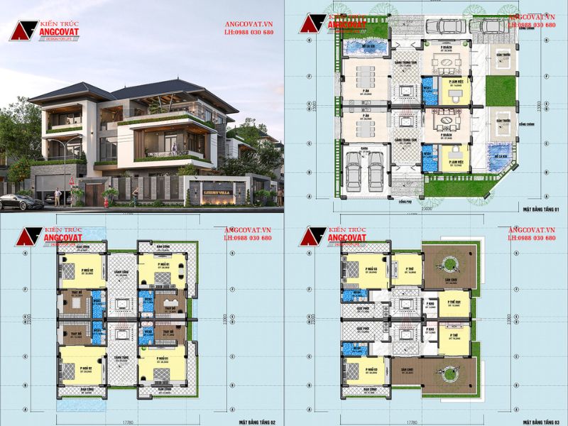 Biệt thự 3 tầng song lập đẳng cấp tại Quảng Bình