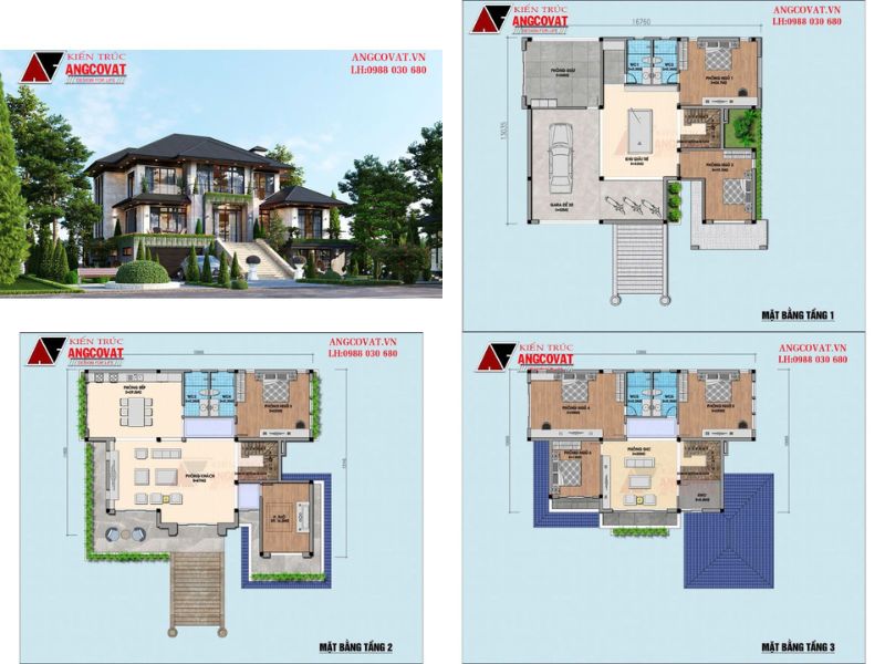 Biệt thự 3 tầng 200m2 đẳng cấp