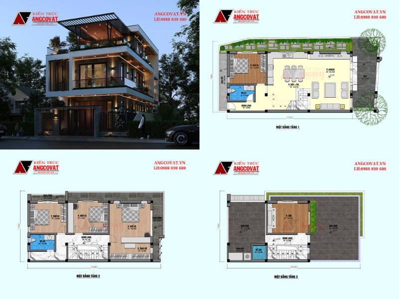 Biệt thự 3 tầng 200m2 đẳng cấp