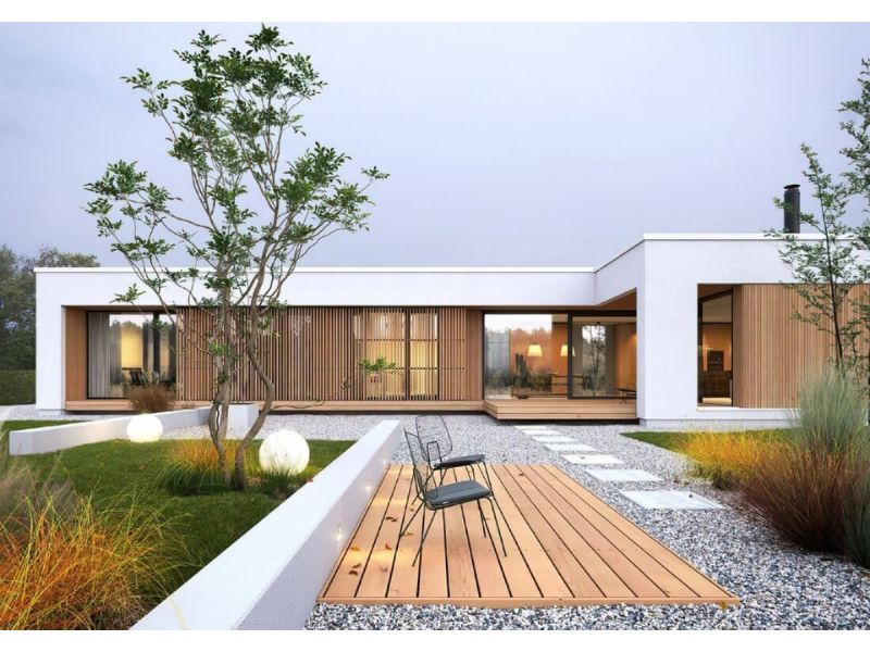 Kiến trúc nhà mái bằng 1 tầng mặt tiền 9m