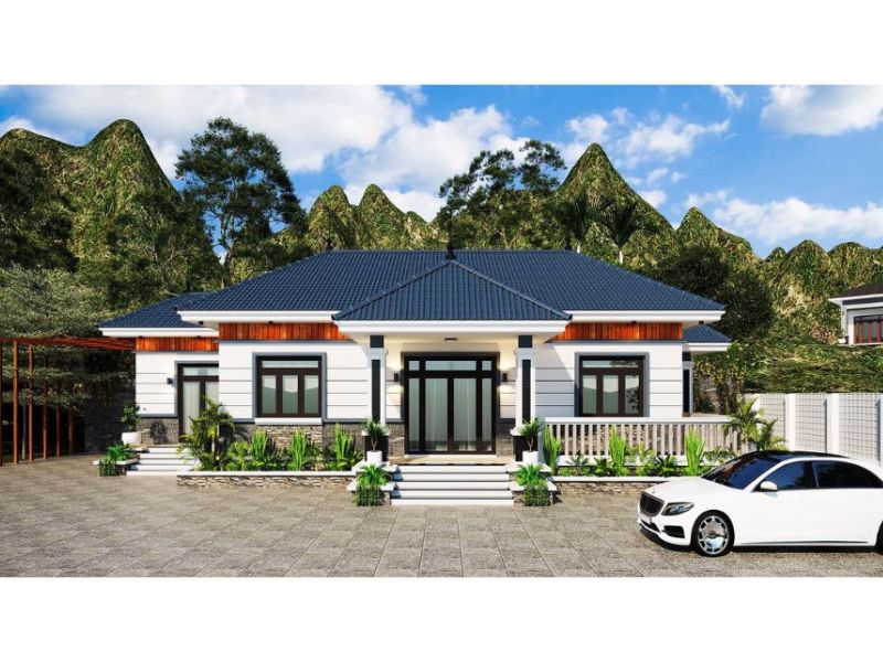 Kiến trúc nhà mái Nhật 1 tầng sang trọng