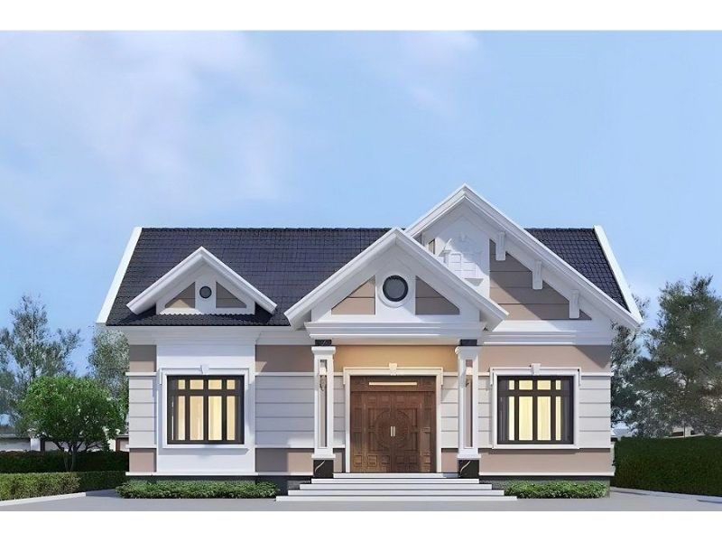 Kiến trúc nhà mái Thái 1 tầng mặt tiền 9m