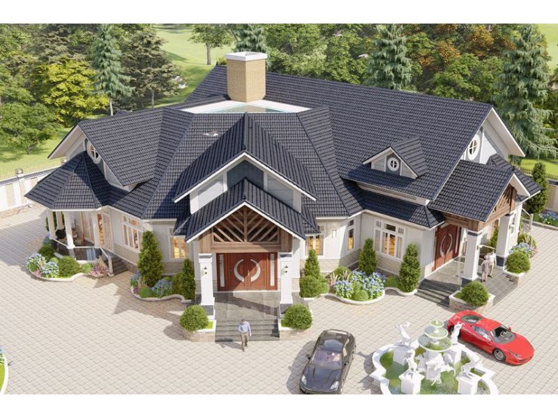 Nhà 1 tầng mặt tiền 9m mái thái độc đáo