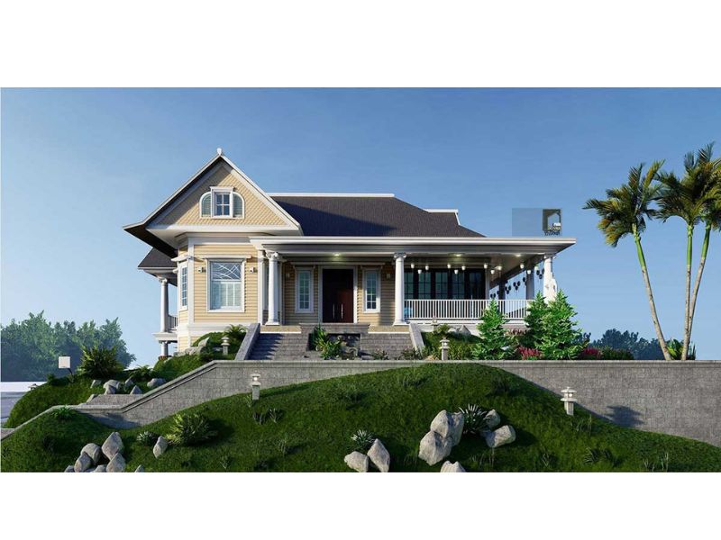 Nhà 1 trệt mái Thái có kho nhỏ mặt tiền 9m