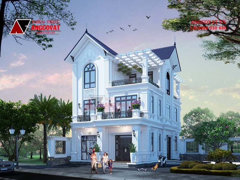 Không gian sống nhà 3 tầng mái thái tân cổ điển