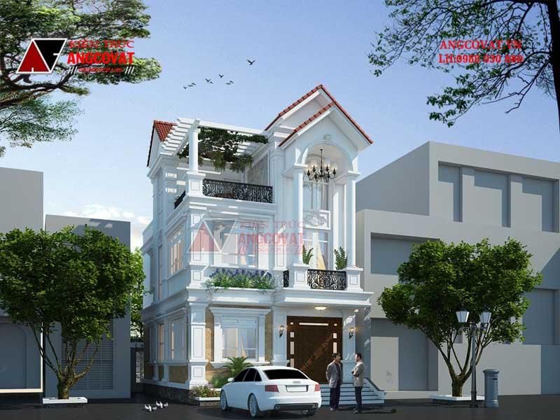 Biệt thự 3 tầng 8x16m mái thái đỏ