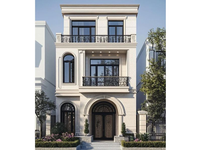 Biệt thự tân cổ mái bằng đẳng cấp ở Hà Nam