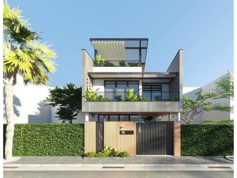 Nhà phố 2 tầng có sân vườn đẹp mê lòng người