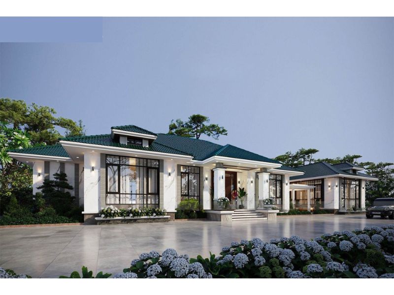 Mẫu thiết kế nhà cấp 4 nông thôn 4 phòng ngủ sử dụng vật liệu cao cấp chi phí hoàn thiện khoảng 1,6 tỷ 