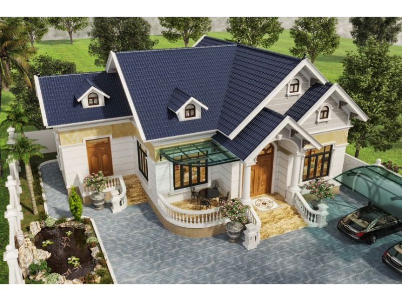 Mẫu nhà cấp 4 vừa đẹp vừa tiện nghi với 4 phòng ngủ phù hợp cho gia đình đông người 