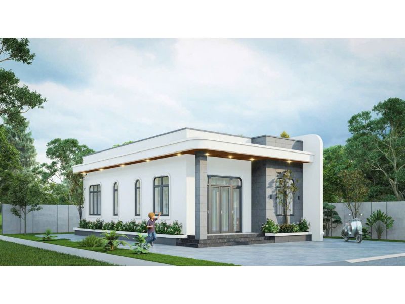 Tham khảo ý tưởng thiết kế nhà cấp 4 nông thôn mái bằng 4 ngủ tiết kiệm chi phí 