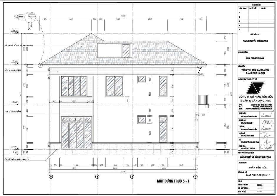 Bản vẽ mặt đứng trục 5 - 1
