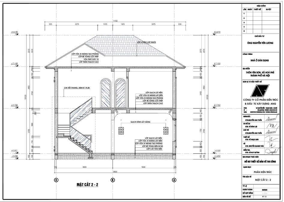 Bản vẽ mặt cắt 2 – 2