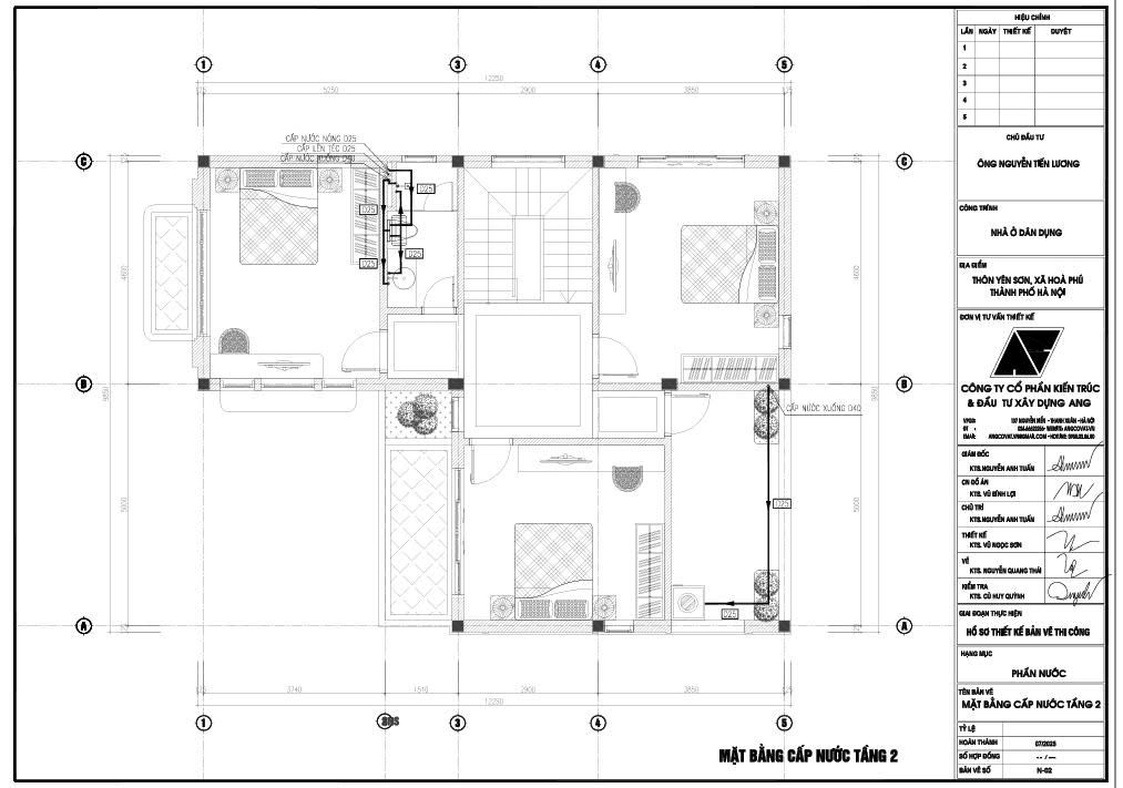 Bản vẽ cấp nước tầng 1 N – 02