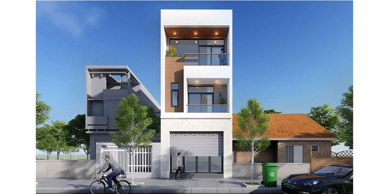 Mặt tiền nhà 3 tầng 4x20m