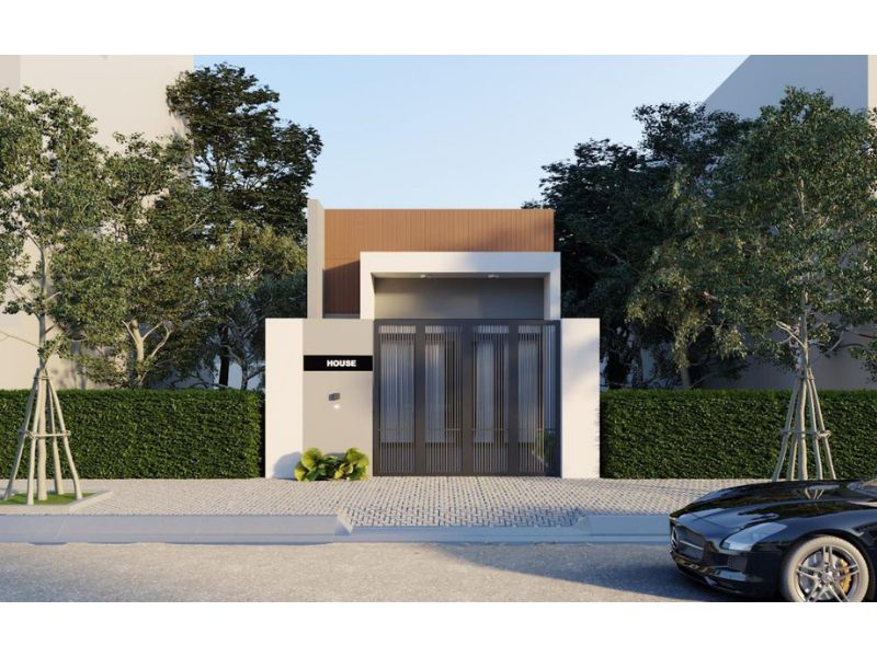 Nhà 1 tầng 80m2 mái bằng hiện đại