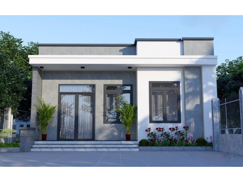 Kiến trúc nhà vườn 1 tầng mái bằng