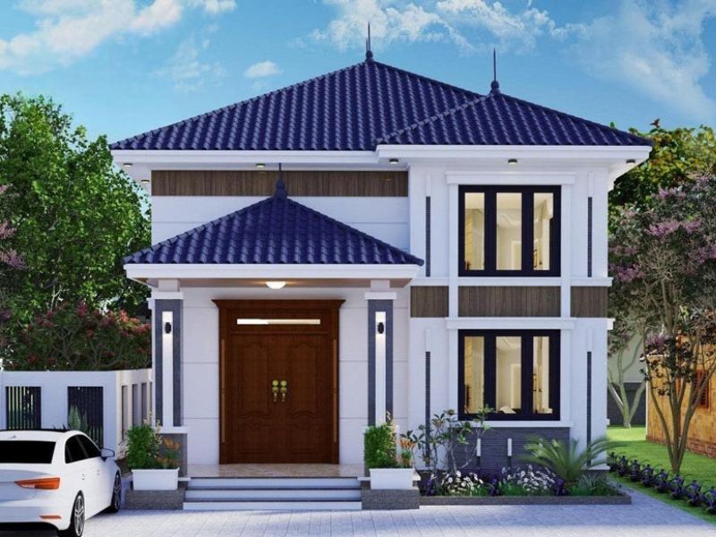 Nhà 1.5 tầng có gác lửng sử dụng hệ mái Nhật
