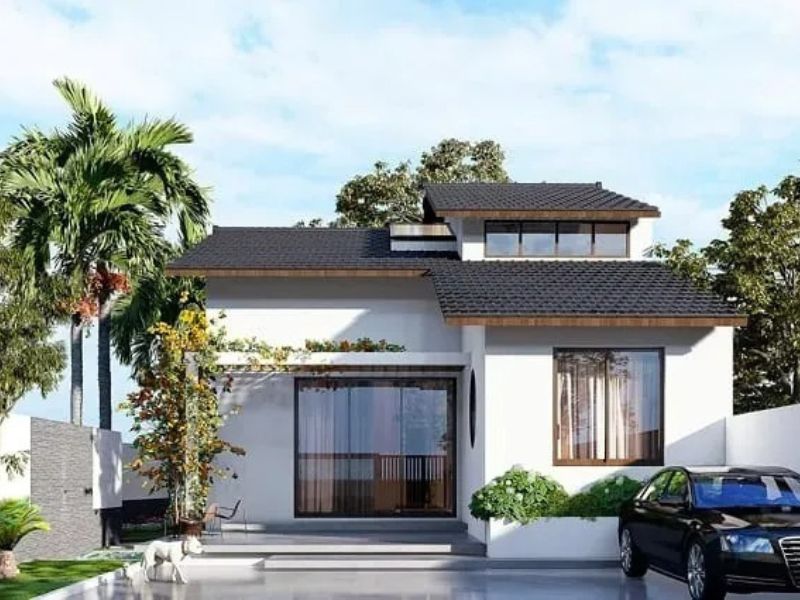 Mẫu nhà gác lửng mái Nhật có diện tích nhỏ