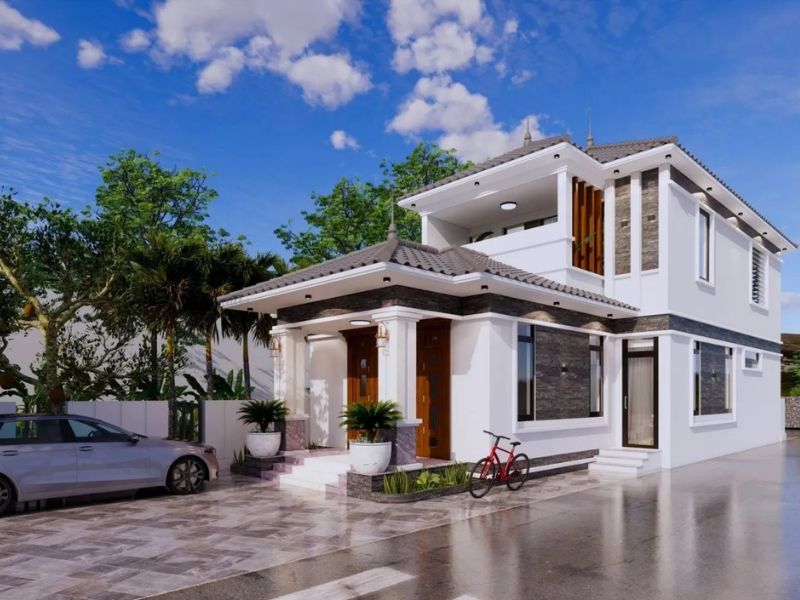 Thiết kế tối giản mẫu nhà 1.5 tầng sang trọng