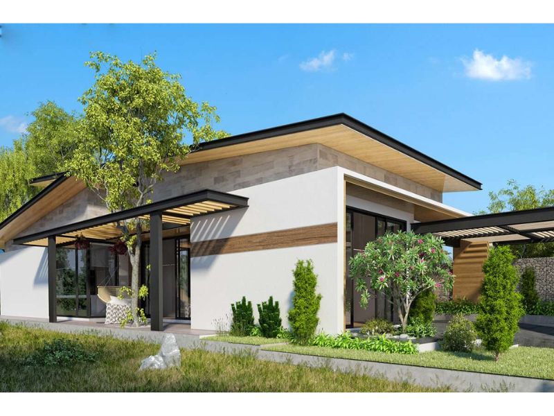 Nhà vườn 1 tầng có sân vườn xanh mát
