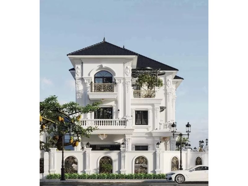 Ngoại thất biệt thự tân cổ điển 3 tầng mái Nhật toát lên vẻ đẹp quý phái, ấn tượng